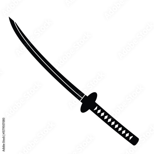 Black katana sword icon weapon blade
