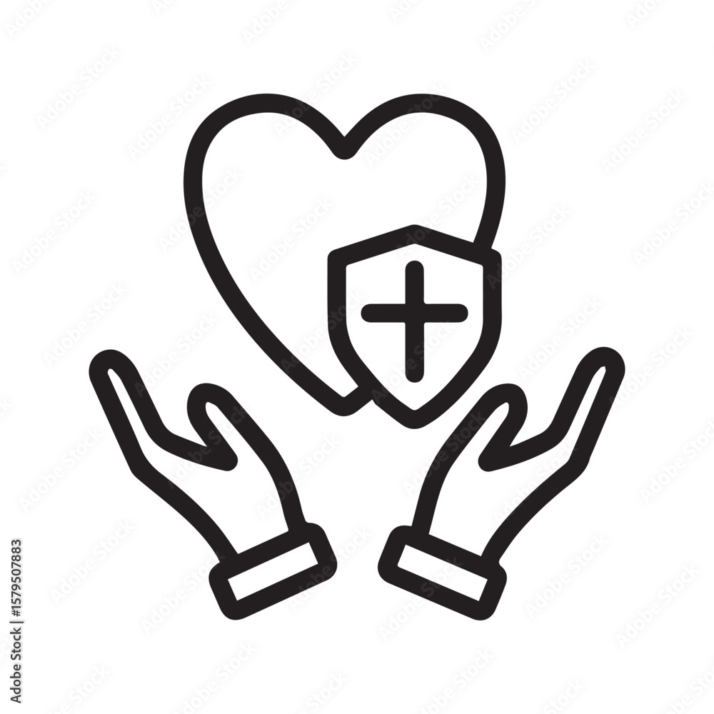 Fototapeta premium Health and Safety Shield Vector Icon