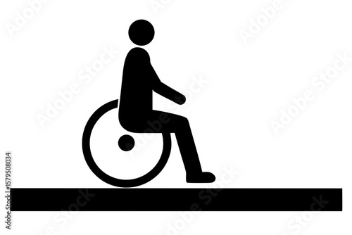 Wheelchair accessibility handicap access symbol silhouette vector illustration