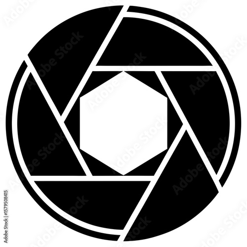 Aperture photographic camera lens diaphragm shutter silhouette vector illustration