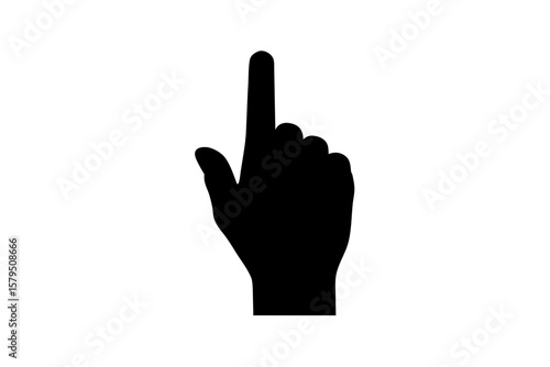 Pointing finger hand gesture silhouette vector illustration