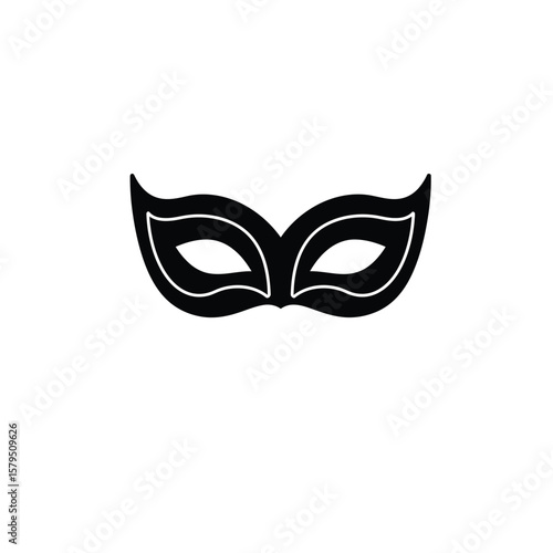Black masquerade mask icon face