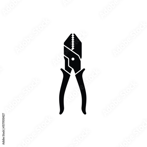 Black metal pliers icon tool hand