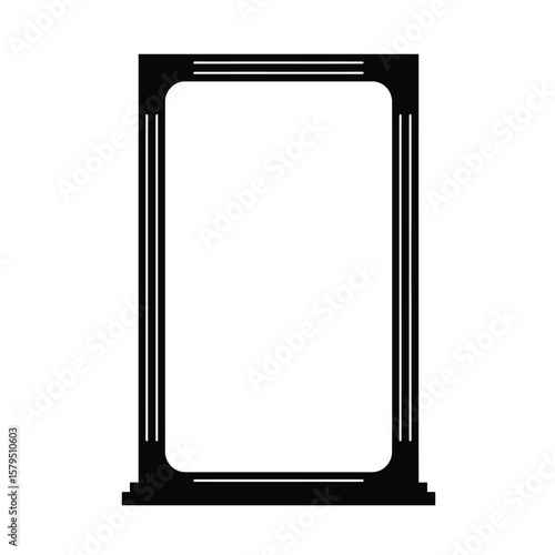 Black abstract frame with vertical lines border boundary