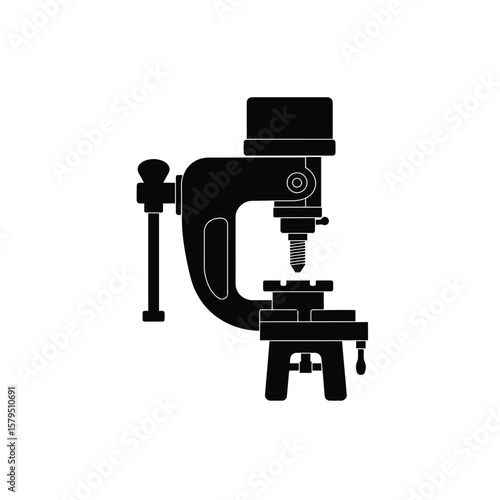 Black silhouette of a bench press machine clamp tool