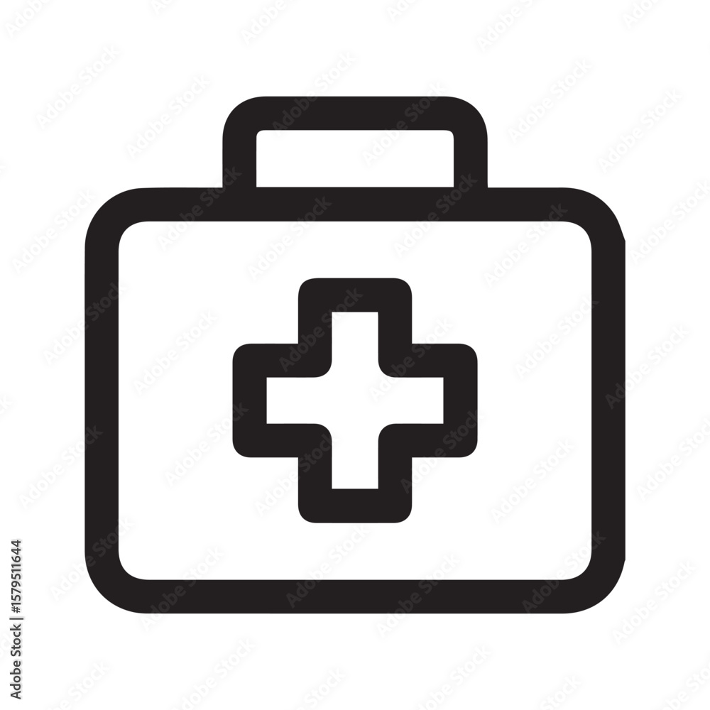 First Aid Box with Cross Symbol Vector First Aid Box with Cross Symbol Vector