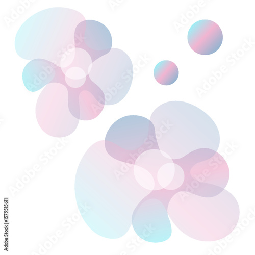 Scientific abstract logo with shapes, biology, chemistry symbol. Science concept, vector illustration isolated icon