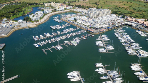 Vilamoura, praia drone baia, marina