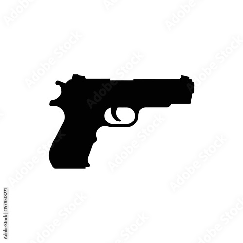 Sleek Silhouette of a Semi-Automatic Pistol Emphasizing Firearms Technology and Modern Gun Design