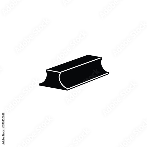 Black steel beam icon structural metal