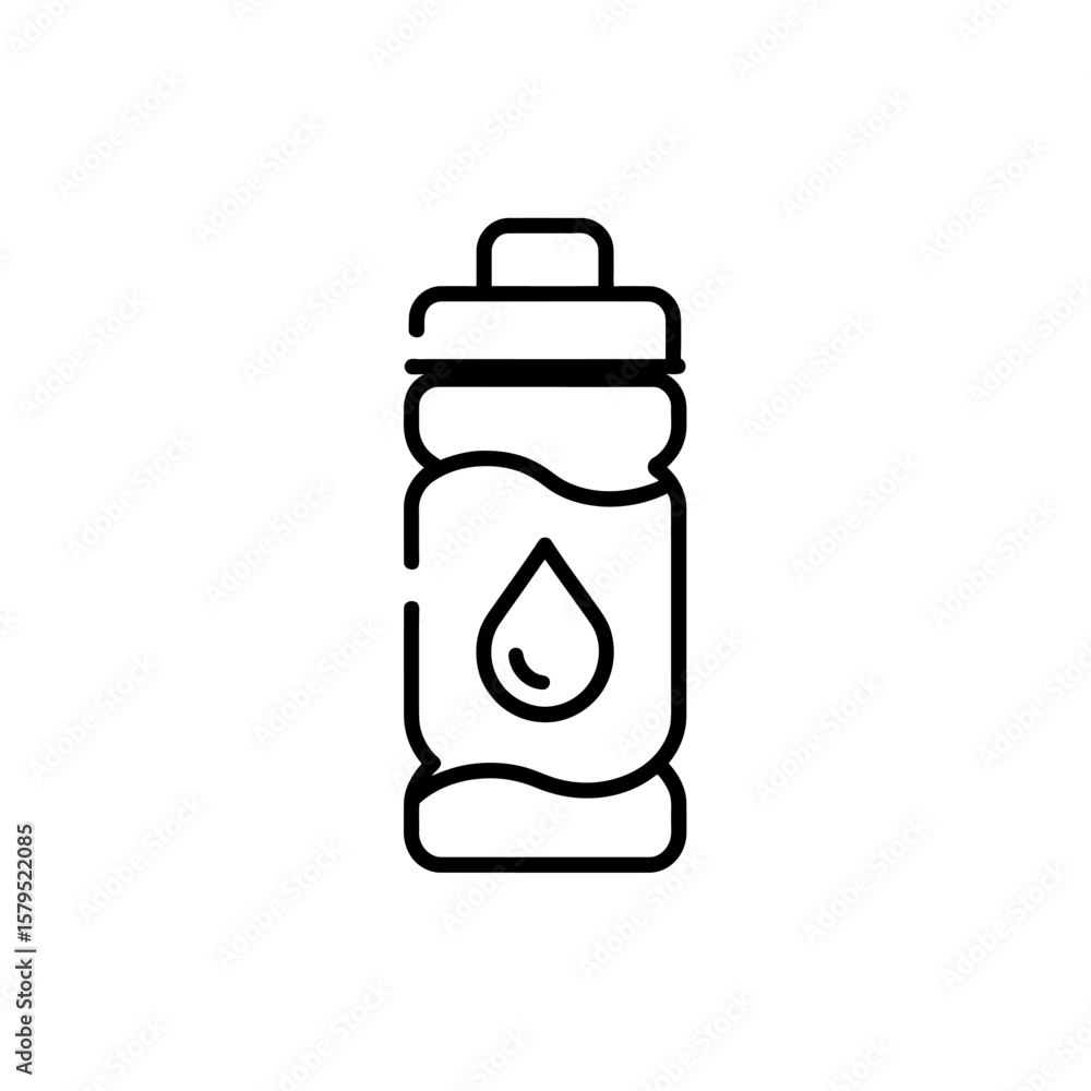 Fototapeta premium Minimalist Water Bottle Icon a Symbol of Hydration Fitness and Healthy Lifestyle