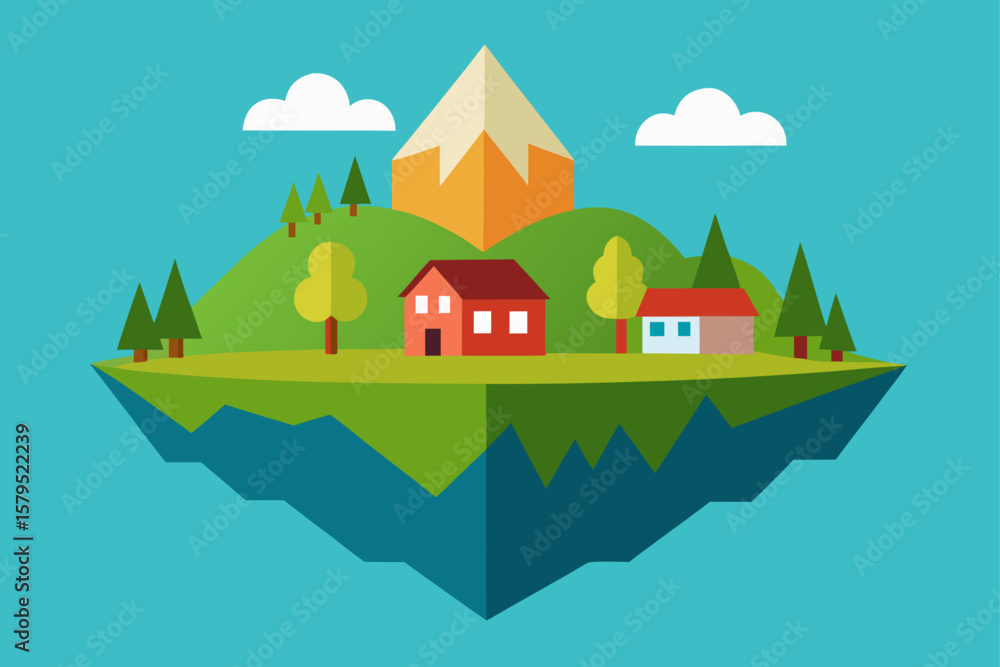 Naklejka premium house in the mountains