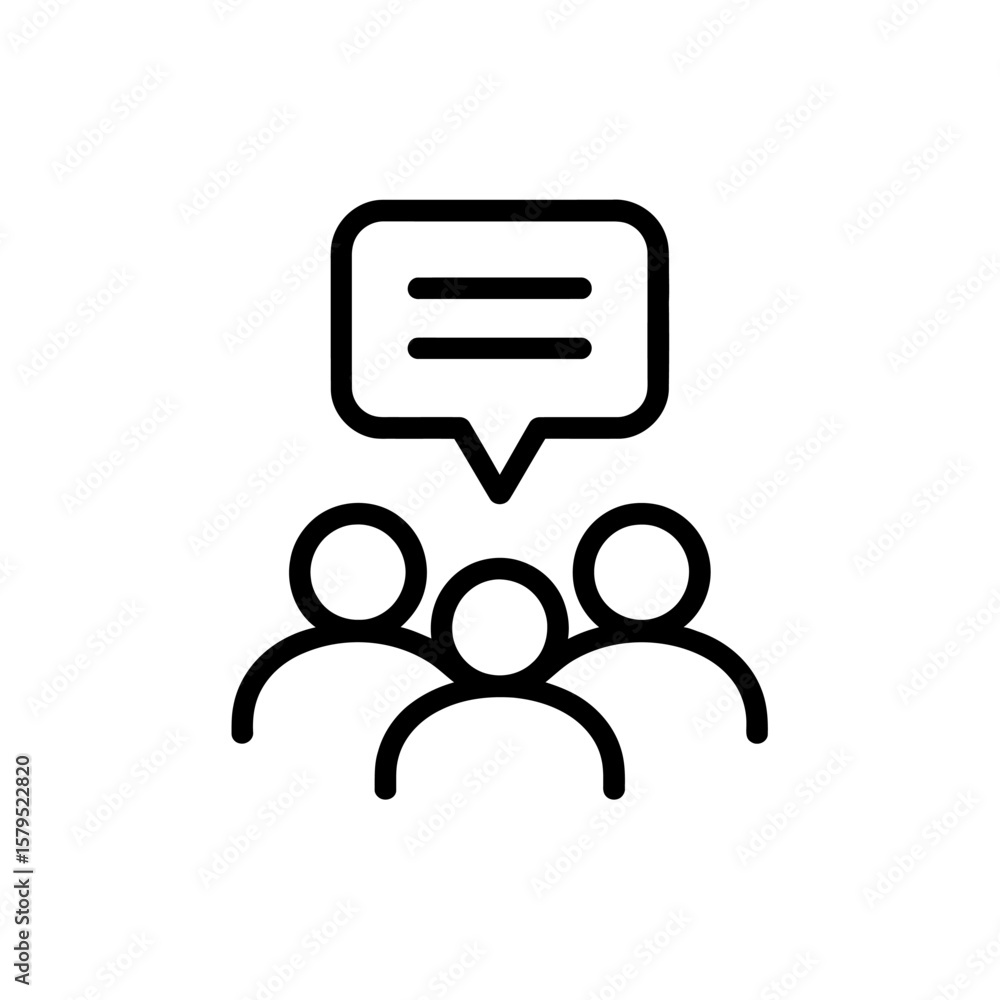 Fototapeta premium Group Discussion Icon Symbolizing Teamwork, Collaboration, and Idea Sharing for Effective Communication and Problem Solving