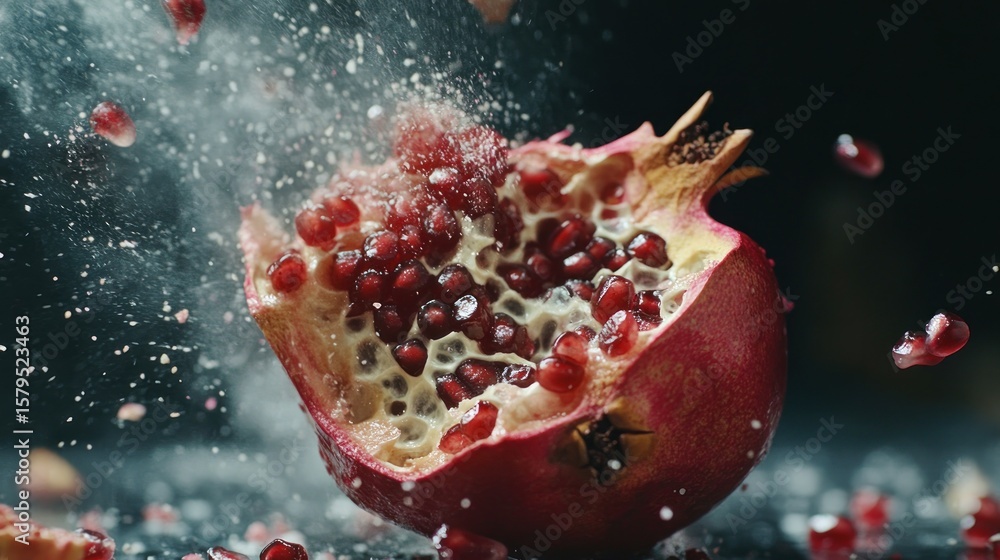 Exploding Pomegranate: Seeds Bursting in a Dynamic High-Speed Food Still Life. Exploding Pomegranate: Seeds Bursting in a Dynamic High-Speed Food Still Life.