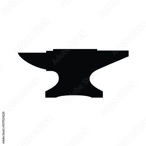 Black anvil silhouette on white icon tool