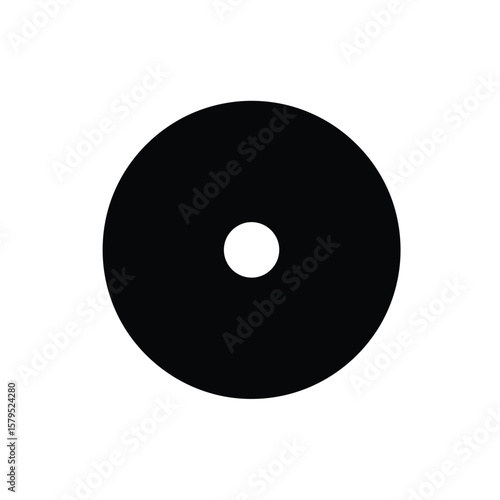 Black circle icon white center symbol