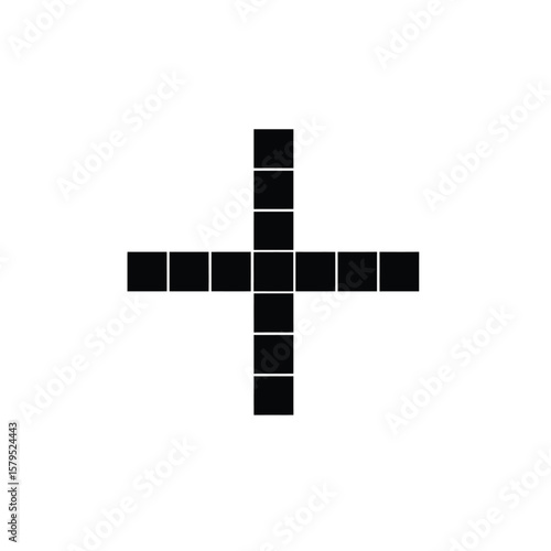 Black crossword grid icon template squares