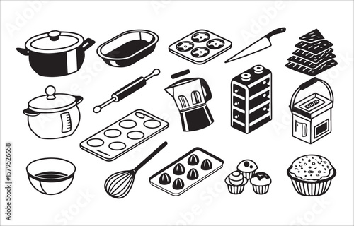 Baking and Cooking Utensils Assortment kitchen pots