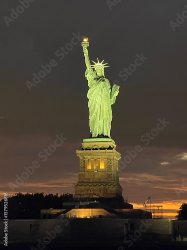 statue of liberty at night