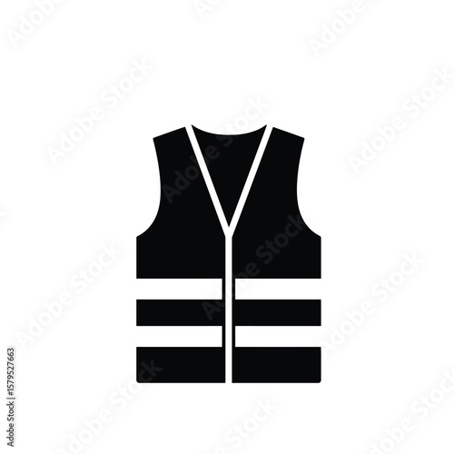 Black safety vest icon visibility reflective