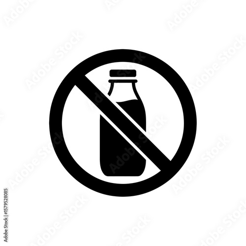 Dairy Free Symbol Indicating No Milk Products Available or Served Here for Allergy Reasons