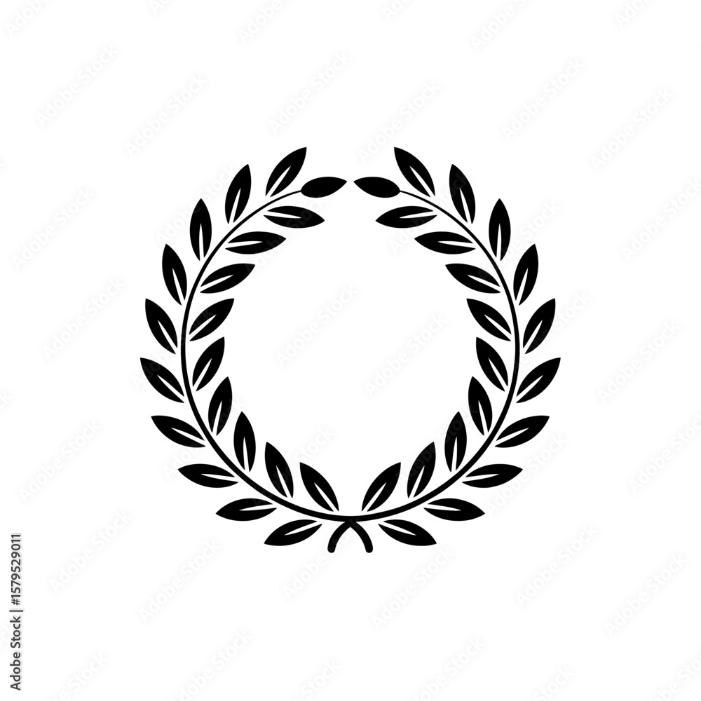 Elegant Black Laurel Wreath Vector Illustration A Symbol of Victory and Achievement Elegant Black Laurel Wreath Vector Illustration A Symbol of Victory and Achievement
