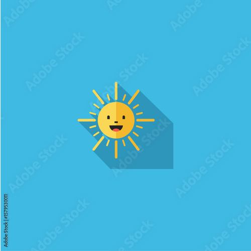  Sun icon logo flat vector design