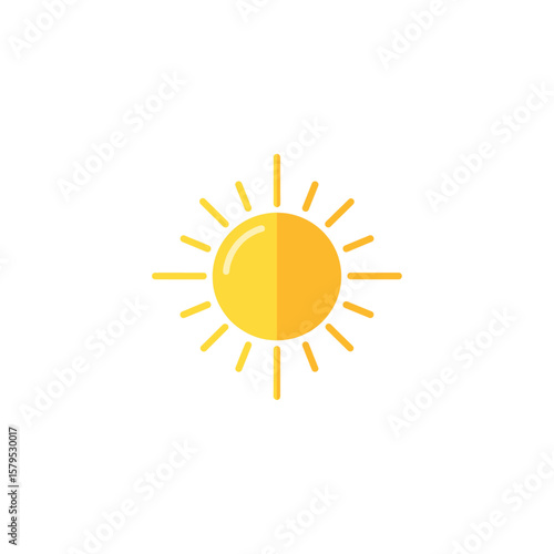 Sun icon logo flat vector design