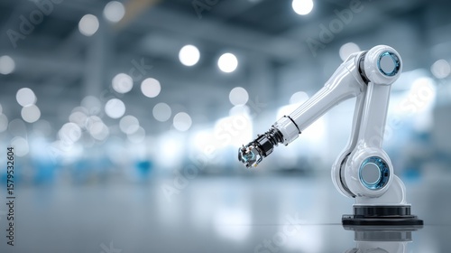 White Robotic Arm in Factory