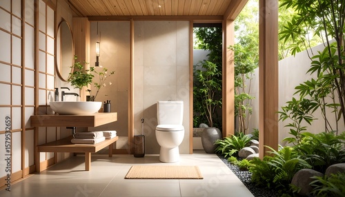 Tranquil Japanese-style bathroom