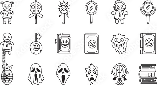 Creepy Dolls and Spooky Icons A Haunting Collection for Halloween Decorations