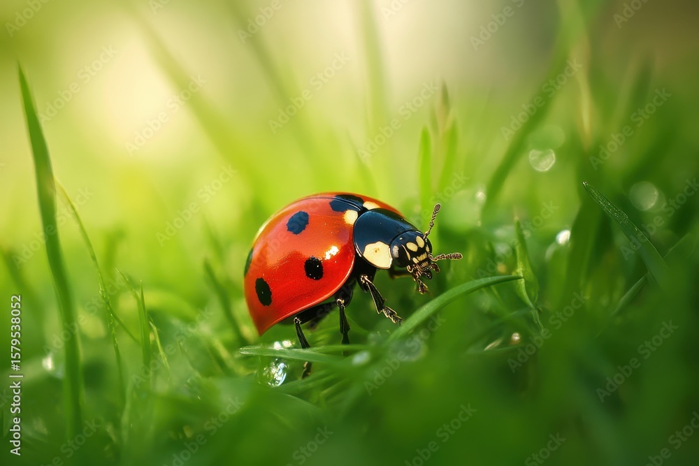 Obraz premium Ladybug on lawn