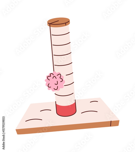 Cat scratching post hand drawn