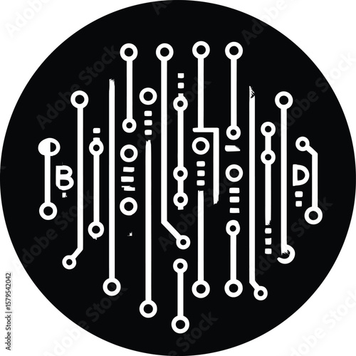 Circuit board technology vector design for electronics industry and digital innovation concept art symbol