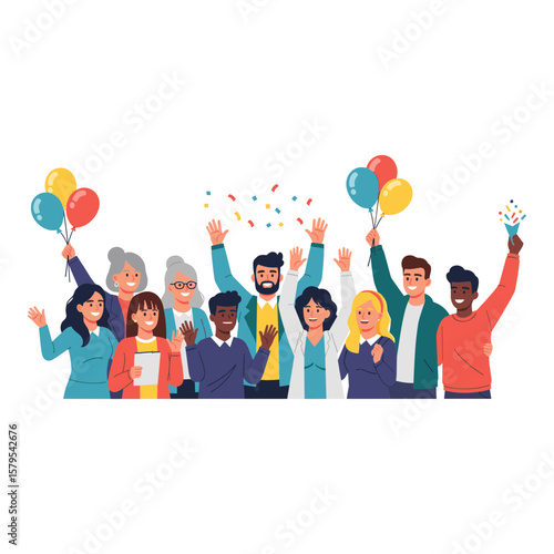 Happy Diverse Group Celebrating Success and Achievement