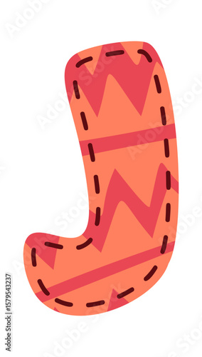 Fabric letter J creative design