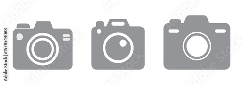 Camera icon set vector on white background.