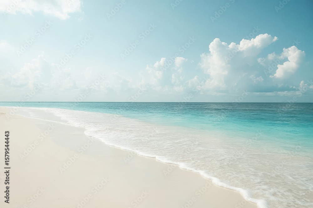 Serene tropical beach setting ideal for wallpaper and summer getaway themes Serene tropical beach setting ideal for wallpaper and summer getaway themes