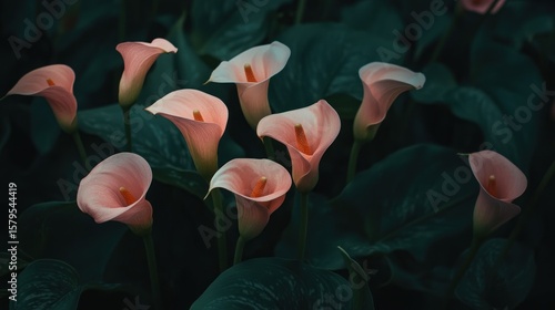 Close-up of delicate pink Calla Lilies (1)