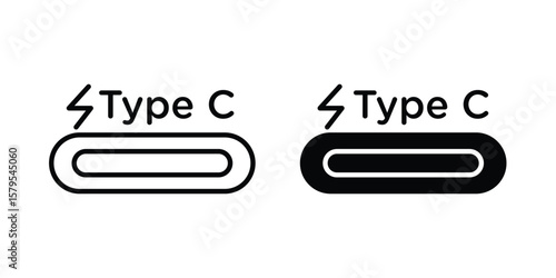 USB type c icon Logo Design Vector Template Illustration
