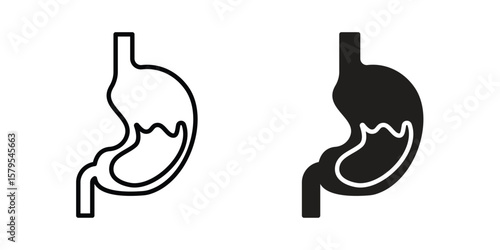 Stomach with Liquids icon Logo Design Vector Template Illustration