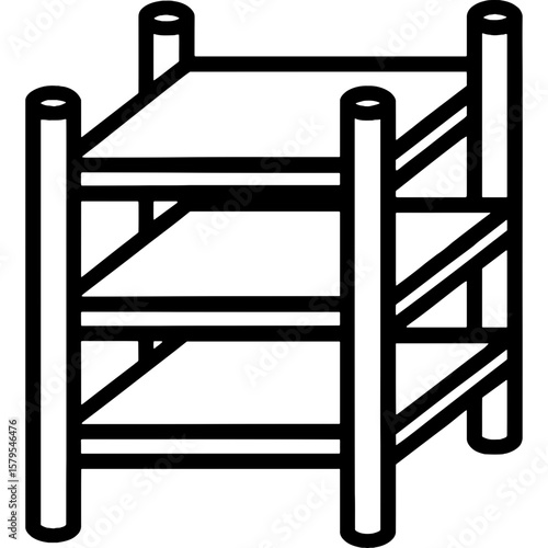 Kiln shelves and posts outline icon vector