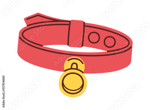 Red dog collar with medallion