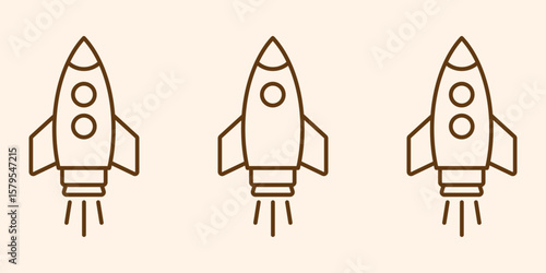 Rocket icon. Simple rocket sign. Rocket launched icon.