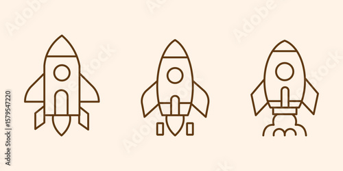 Rocket icon. Simple rocket sign. Rocket launched icon.