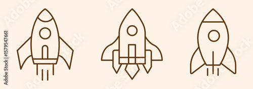 Startup rocket sign. Spaceship color icon. Speed launch symbol. Shuttle sign. Business marketing idea pictogram. Outer space illustration.