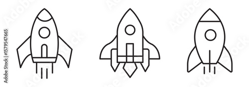 Startup rocket sign. Spaceship color icon. Speed launch symbol. Shuttle sign. Business marketing idea pictogram. Outer space illustration.