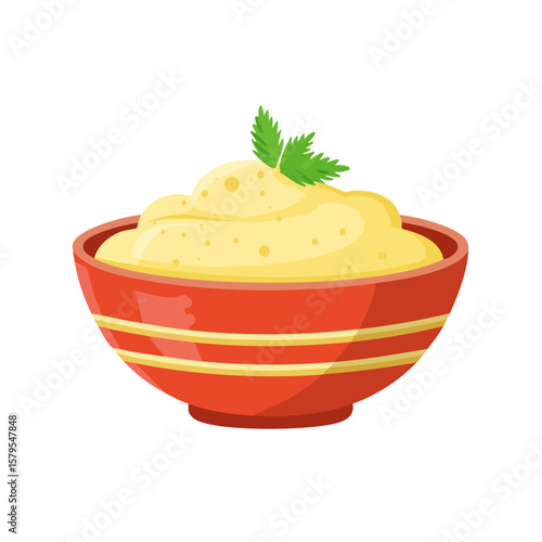 Bowl of Mashed Potatoes Isolated on a Transparent Background
