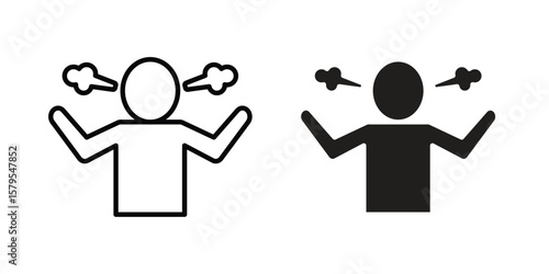 Irritated human icon Logo Design Vector Template Illustration