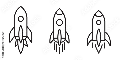 Rocket icon, rocket sign vector